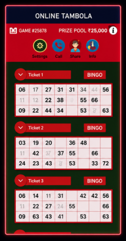 Online Tambola Screen